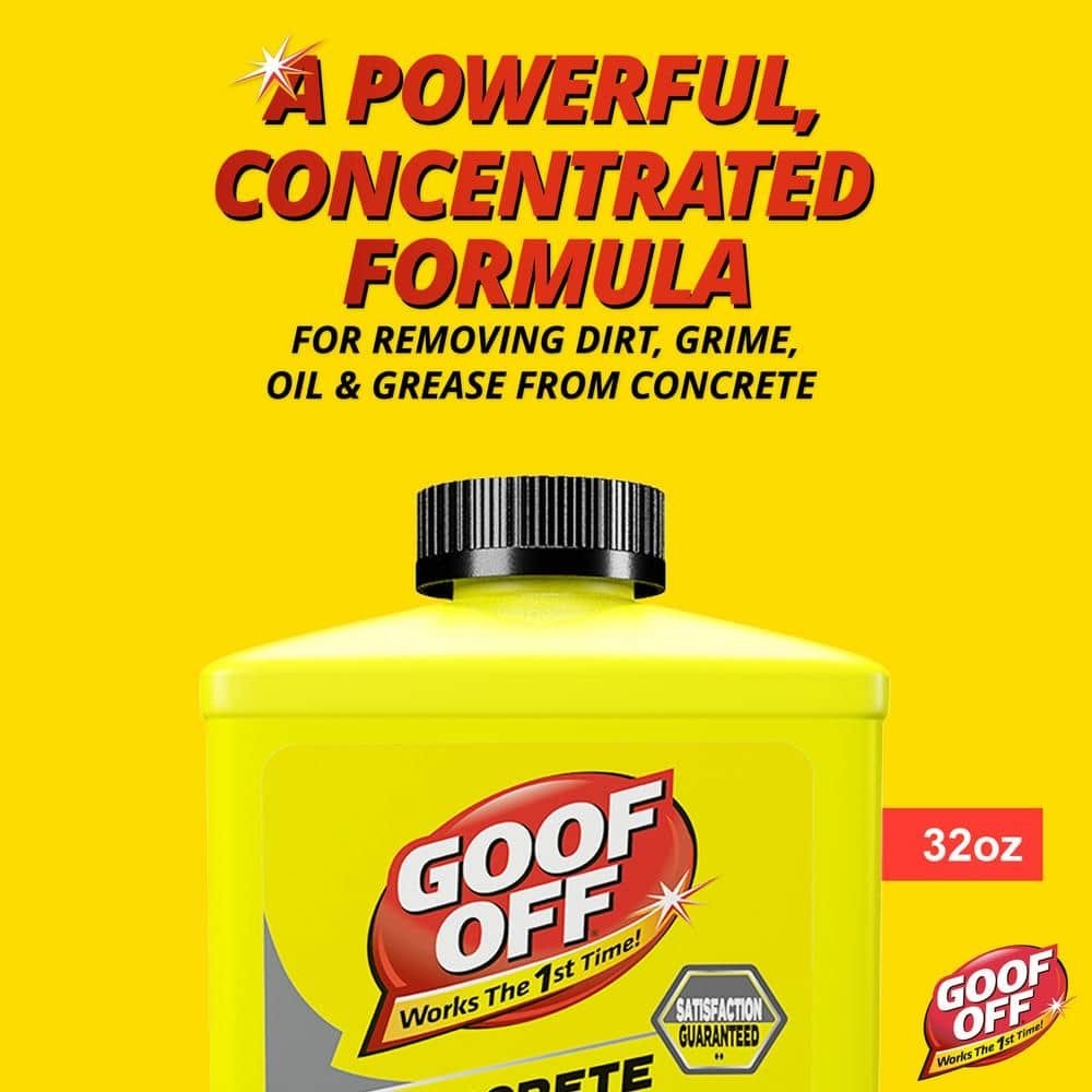 Goof Off Concrete Cleaner Oil Stain Remover 32 oz FG820 Driveway Garage Degrease