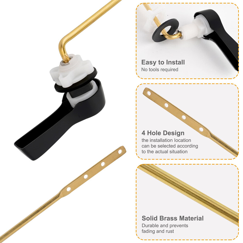 2 Pack Universal Front Mount Toilet Handle Tank Flush Lever Replacement Handle