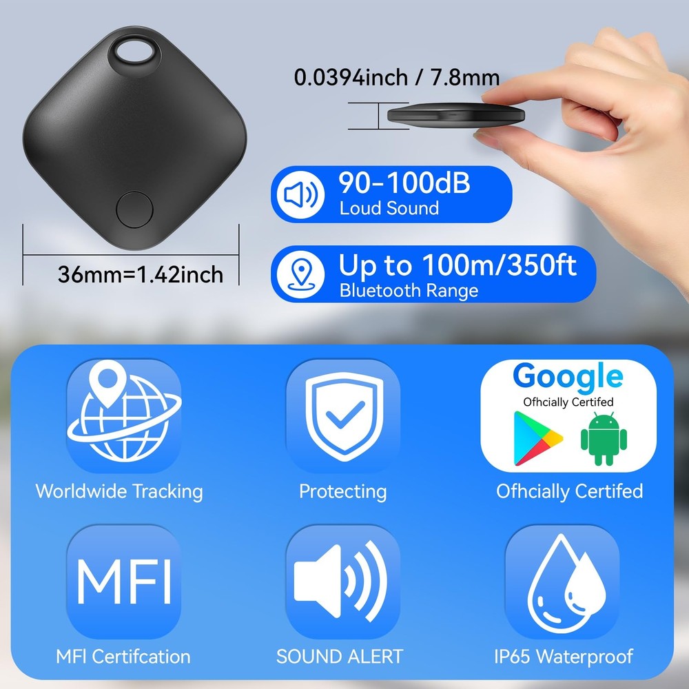 Air Tags-2 Pack Android,Luggage Tracker Tags for Android Works with Google Fi...