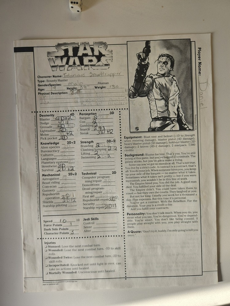 Star Wars Introductory Adventure Game RPG 1997