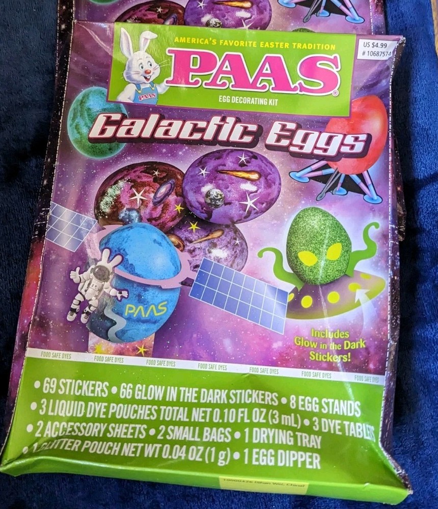 PAAS Galactic Eggs Easter Egg Coloring Kit Egg Dying Kit Easter Activity 8 Lot