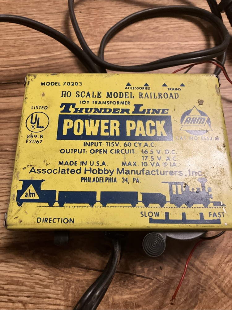 AHM Model 70203 Thunder Line Power Pack Transformer HO Scale Model Train Tested