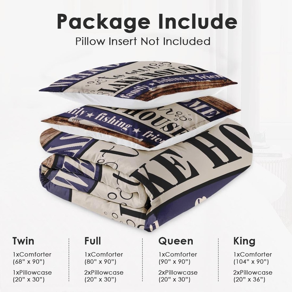 WeCozy Queen Size Comforter Set with 2 Pillowcases, Welcome Queen, Multi 25