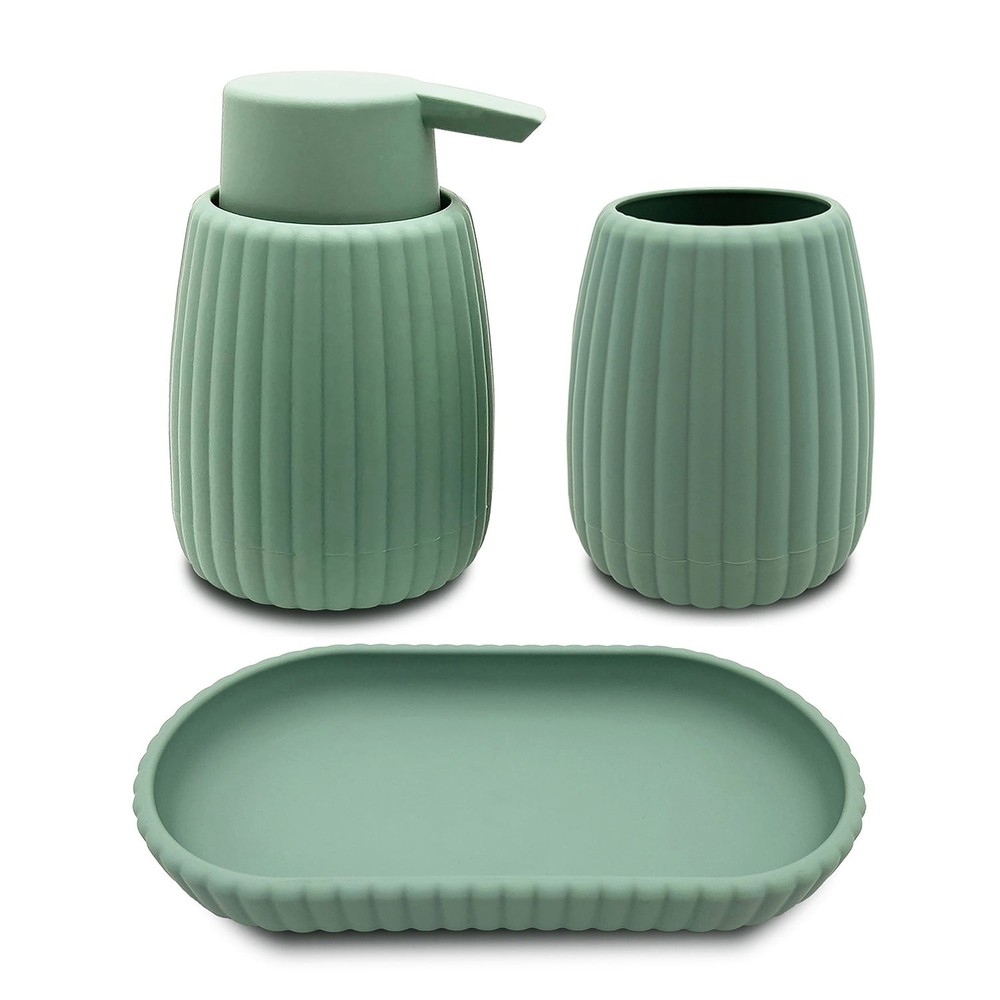 Mainstays Rubberized Ribbed Soap Pump, Green
