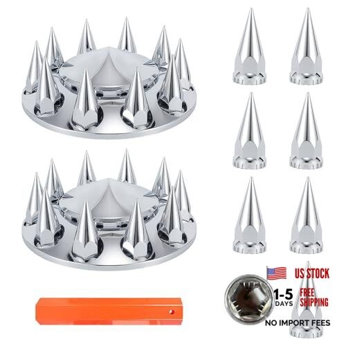 Front Axle Cover ABS Chrome Plastic Kits with 33mm Push-on Front 2-Push-on