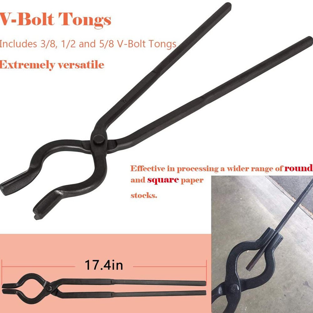Beginner Blacksmith Tongs Blacksmith Forge Tong Tools Set Flat Jaw Pick Up