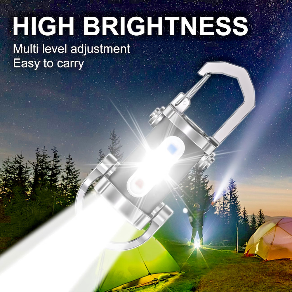 2 X Rechargeable Multi-Mode Mini Keychain Flashlight, 300LM LED work light