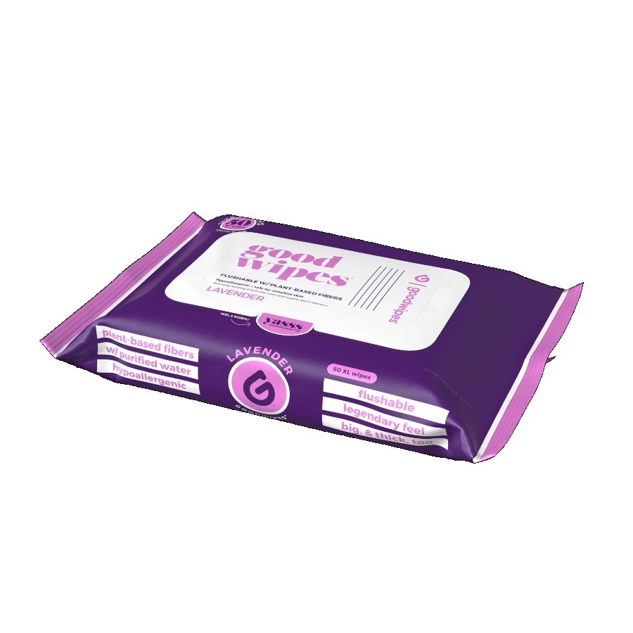 Goodwipes Flushable Butt Wipes, Lavender Scented, 3 Pack, 150 Total Wipes