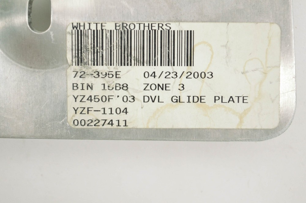 Devol 72-395E, YZF-1104 Glide Plate NOS