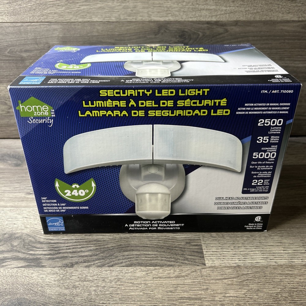 Home Zone Wide Adjustable Motion Sensor Activated LED Outdoor Security Light NEW
