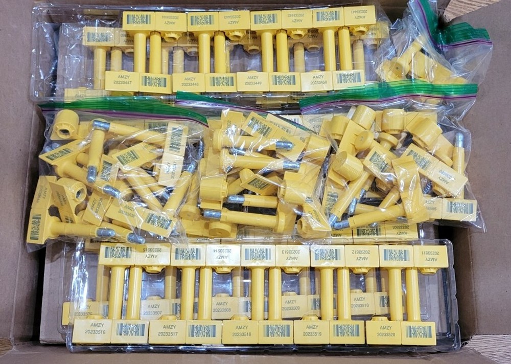 (Lot of 139) TYDENBROOKS Yellow Generic Bolt Seals Laser Sequential Coded