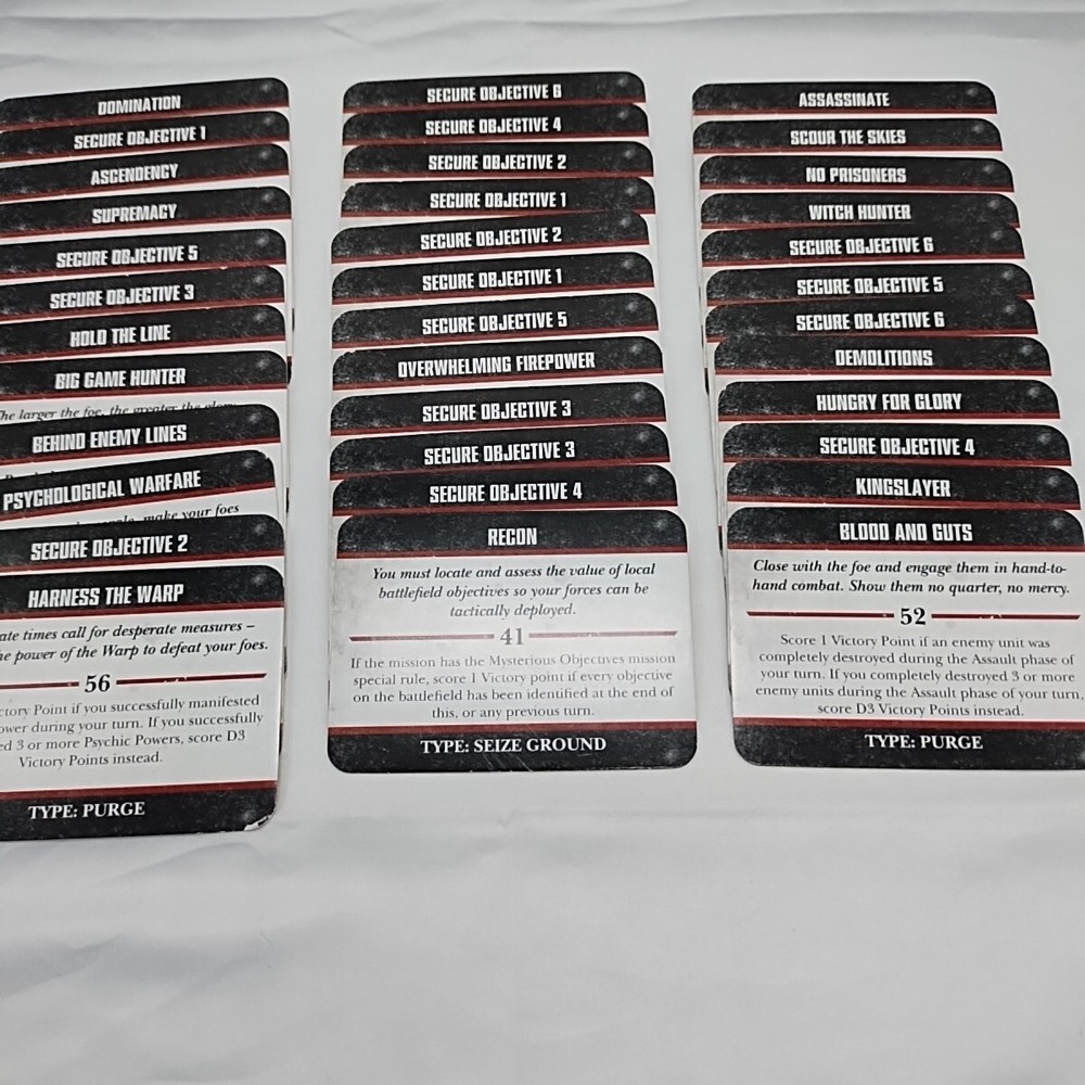 Warhammer 40k Tactical Objectives
