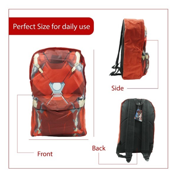 Marvel Iron Man Torso Arc Backpack–School work Bag Laptop Bag