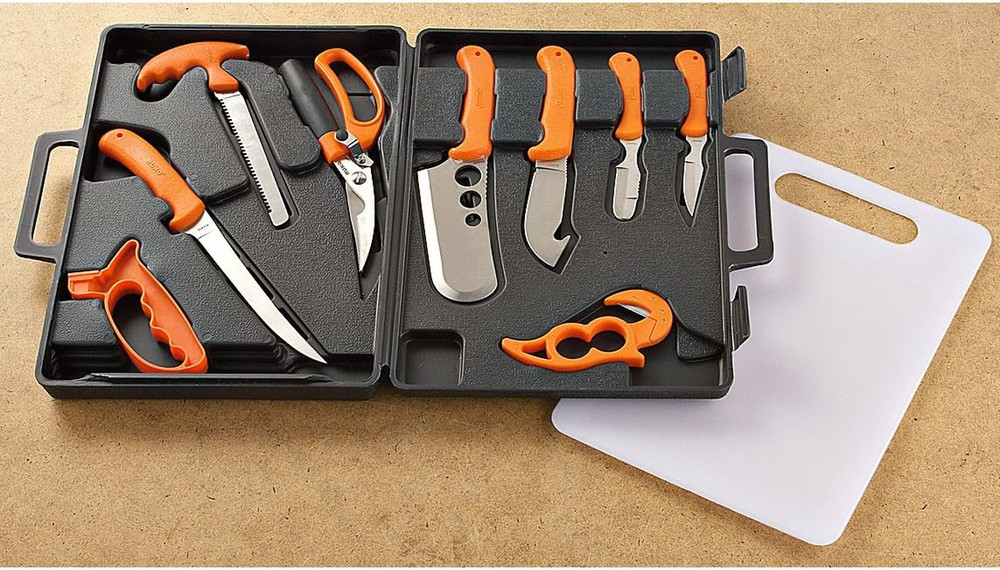 RUK0131 Wild for Game Processing Set with Orange Handles/Hard Nylon Case & Cutti