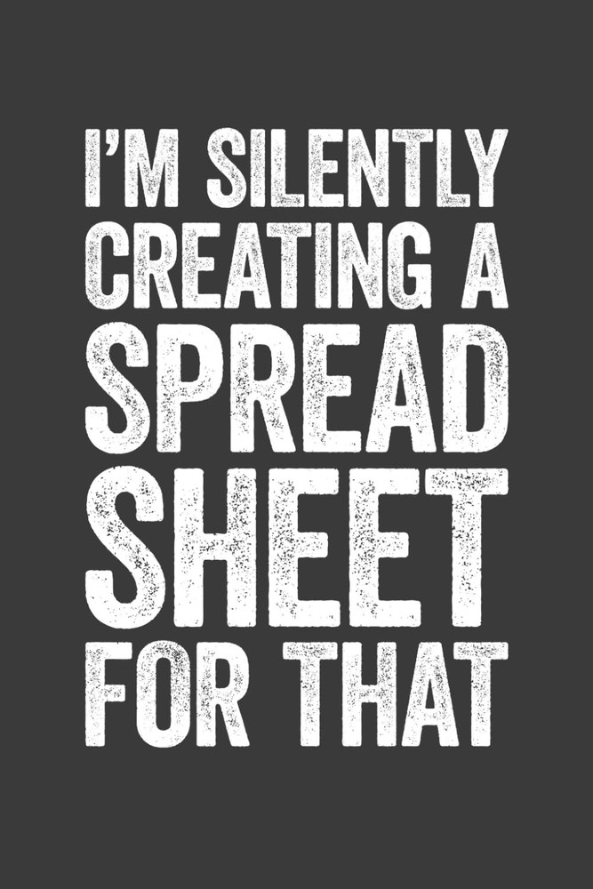 I'm Silently Creating A Spreadsheet for That: 6 x 9 Blank Lined Notebook Journal