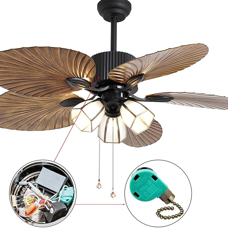 3 Pack Ceiling Fan Switch 3 Speed 4 Wire ZE-268S6 Fan Pull Chain Switch8457