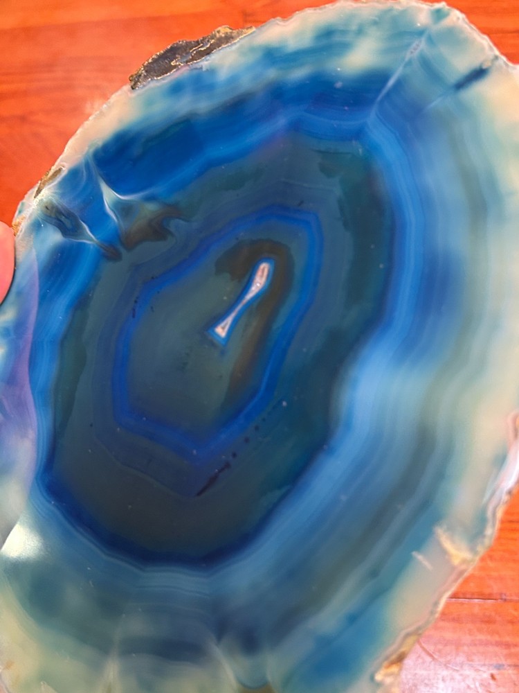 Blue Dyed Agate Slice 9.5''