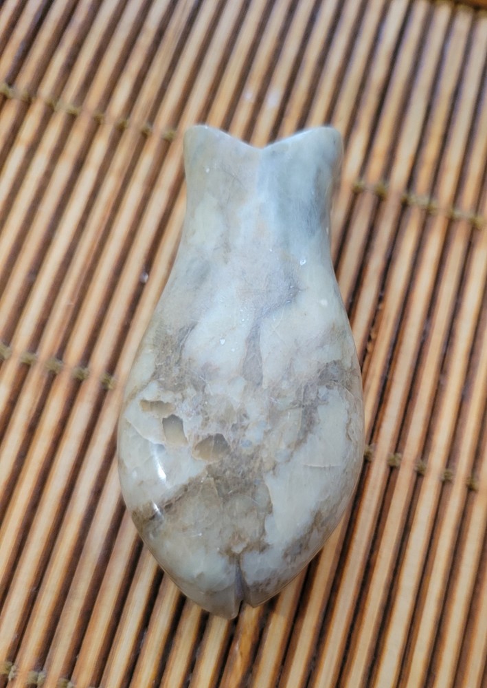Vintage Carved Marble Stone Basic Fish Incense Burner