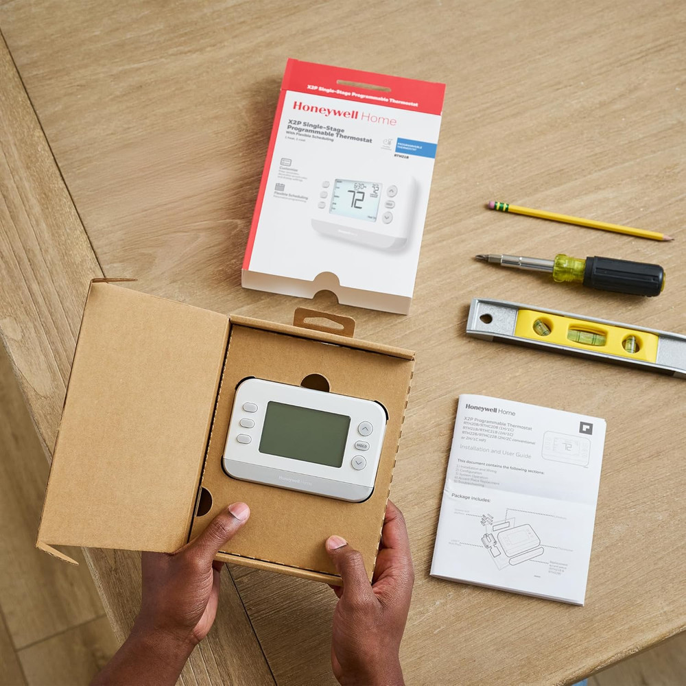 New!  Programmable Thermostat, Single-Stage, 1 Heat/1 Cool Compatibility, Fle...