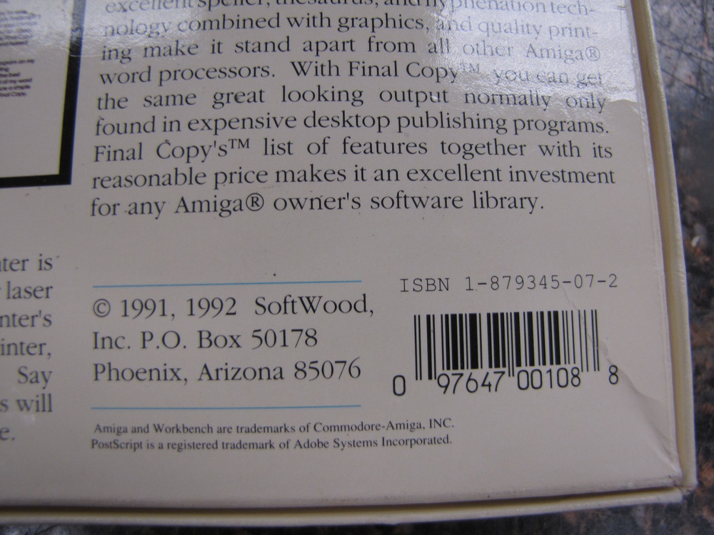 Final Copy II Release 2 ©1992 SoftWood, Inc. Word Processor for Commodore Amiga