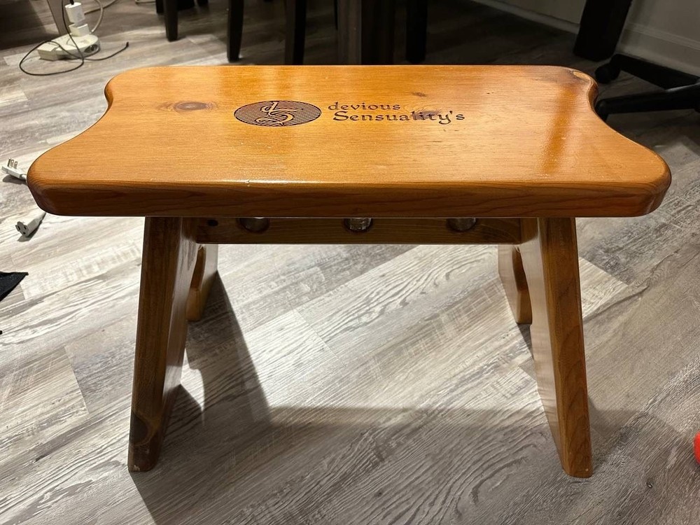 Devious Sensuality Vintage Handmade Pine Bench Stool