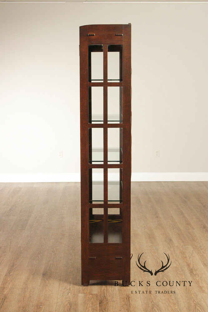 Stickley Mission Collection Oak Lighted Display Cabinet