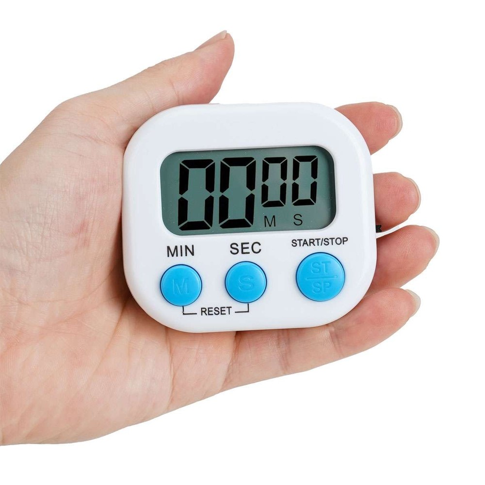 4x Digital Kitchen Timer Magnetic LCD Countdown Stopwatch With Stand Alarm Clock