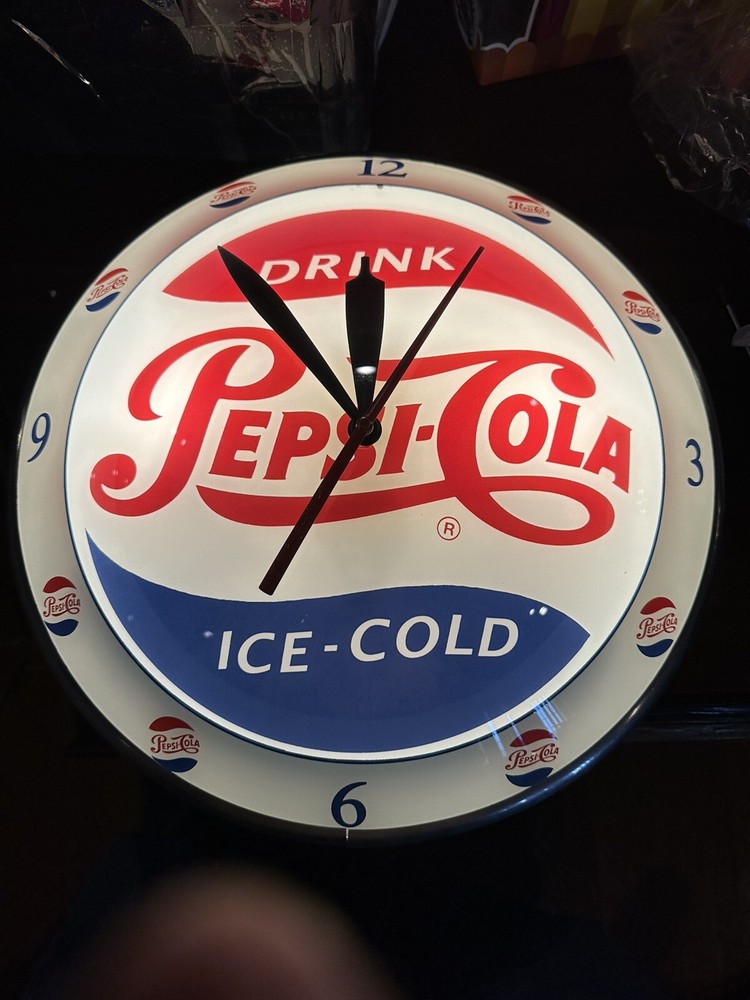 Vintage "Drink Pepsi Cola" Double Bubble Round Wall Clock