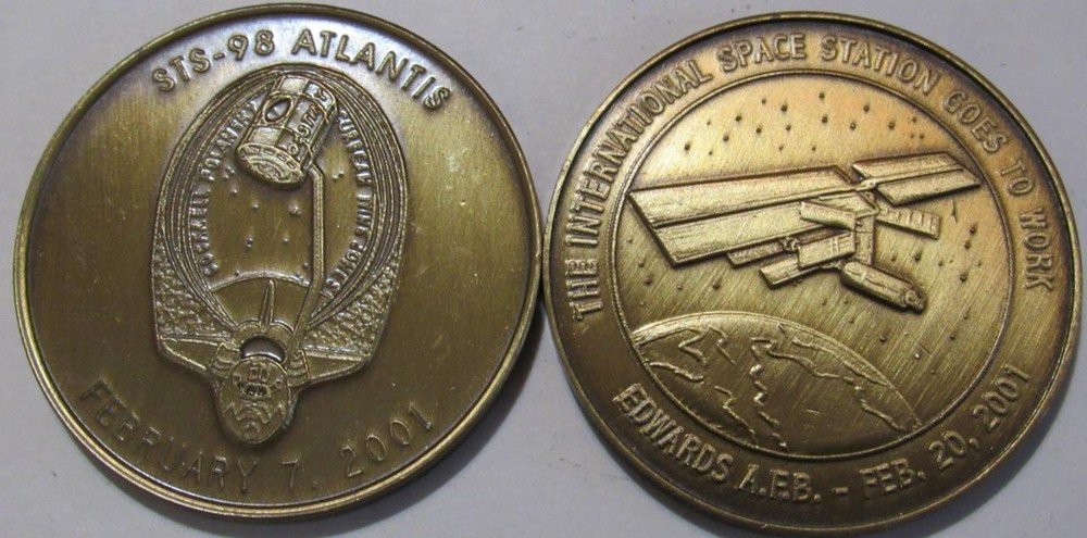 STS-98 ATLANTIS SPACE TRANSPORTATION SYSTEM SHUTTLE MISSION COIN