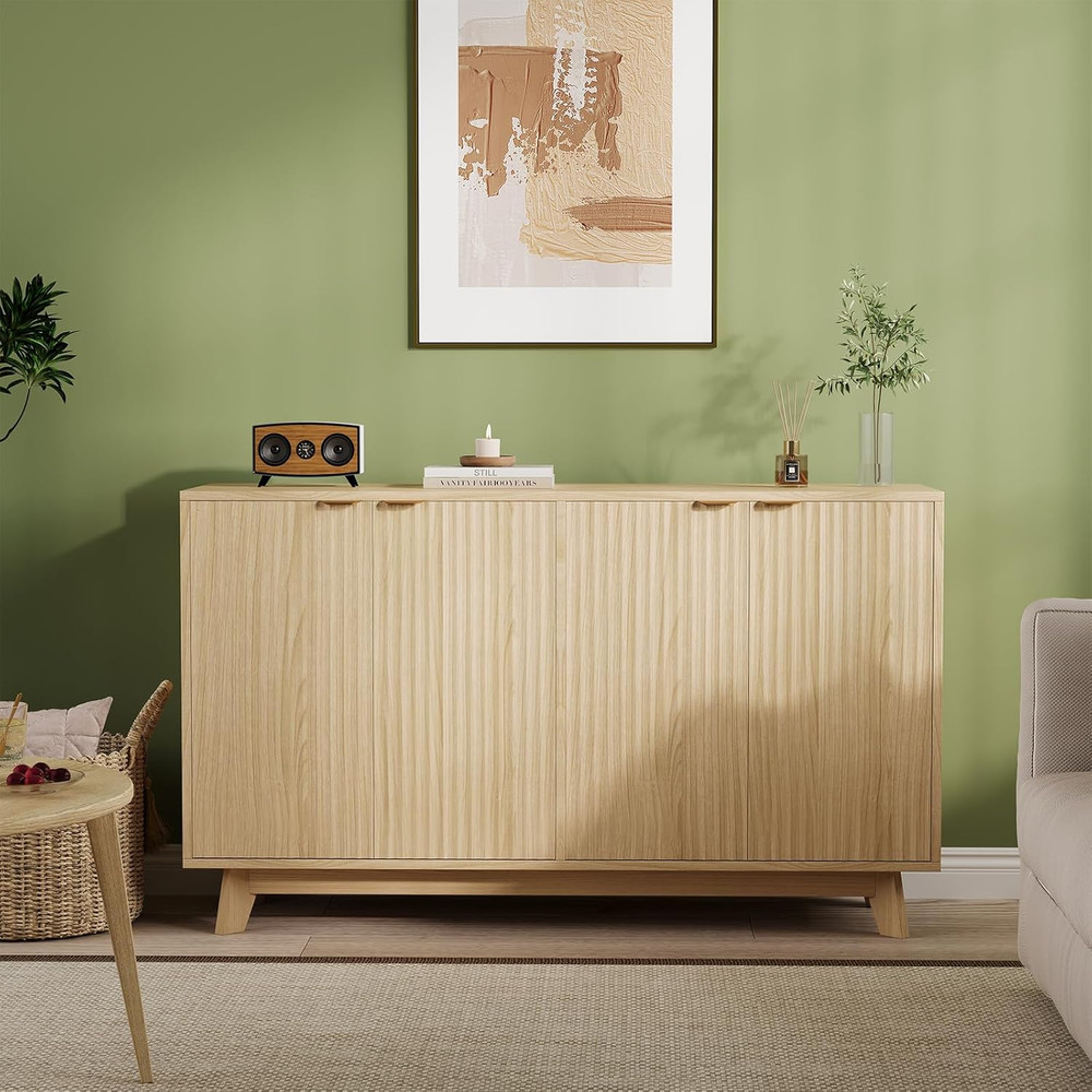 Modern 55.1" Sideboard Buffet Cabinet with Adjustable Shelves & Storage