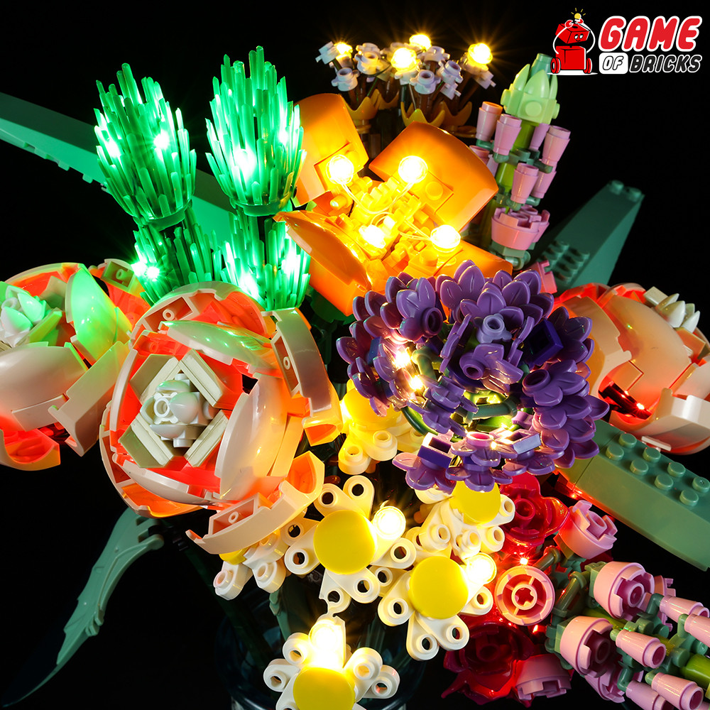 Game of Bricks LED Light Kit for Flower Bouquet 10280 Set (Standard Version)