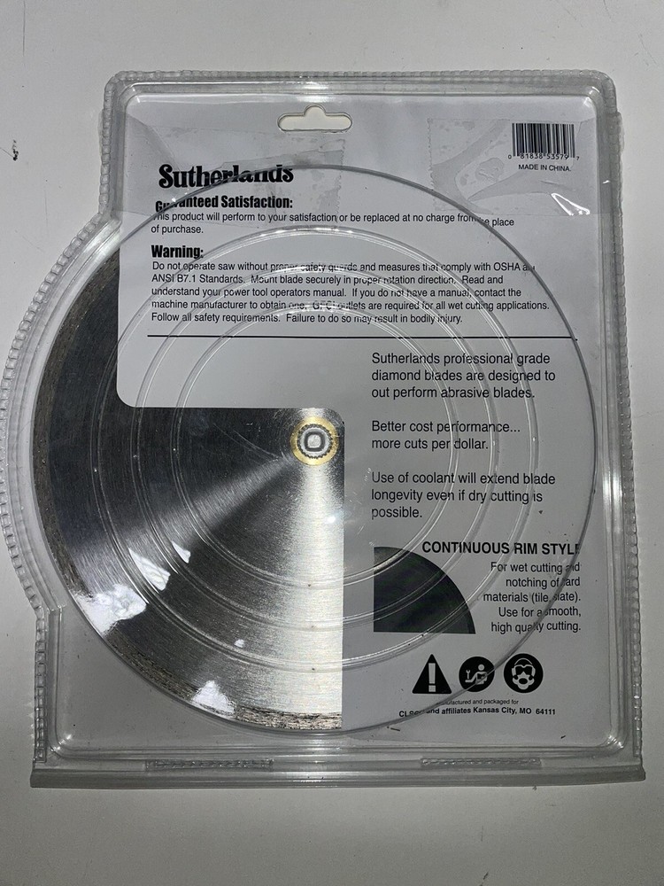 Sutherlands Pro 10” Continuous Diamond Blade