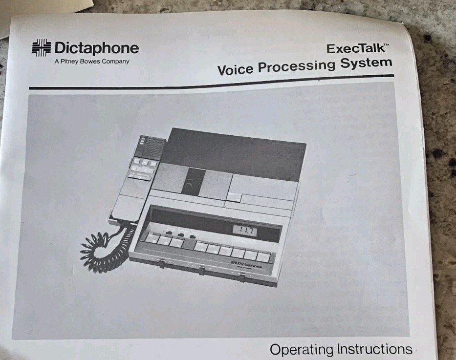 Dictaphone 3710 Microcassette Desktop Voice Processor Exectalk Complete System