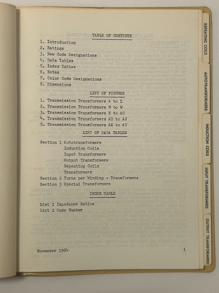 Bell Telephone Laboratories Transmission Transformers Engineering Reference 1964