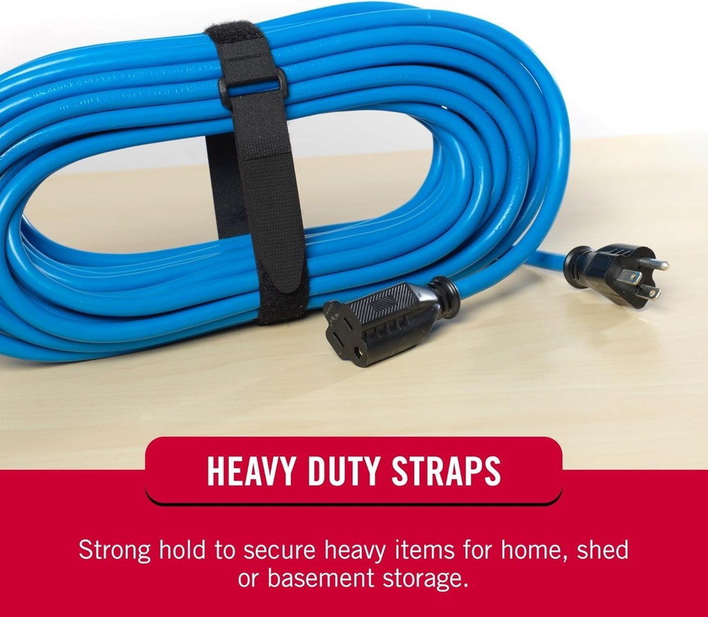 VELCRO Brand 4Pack 15" Elastic Straps Adjustable with Buckle Black