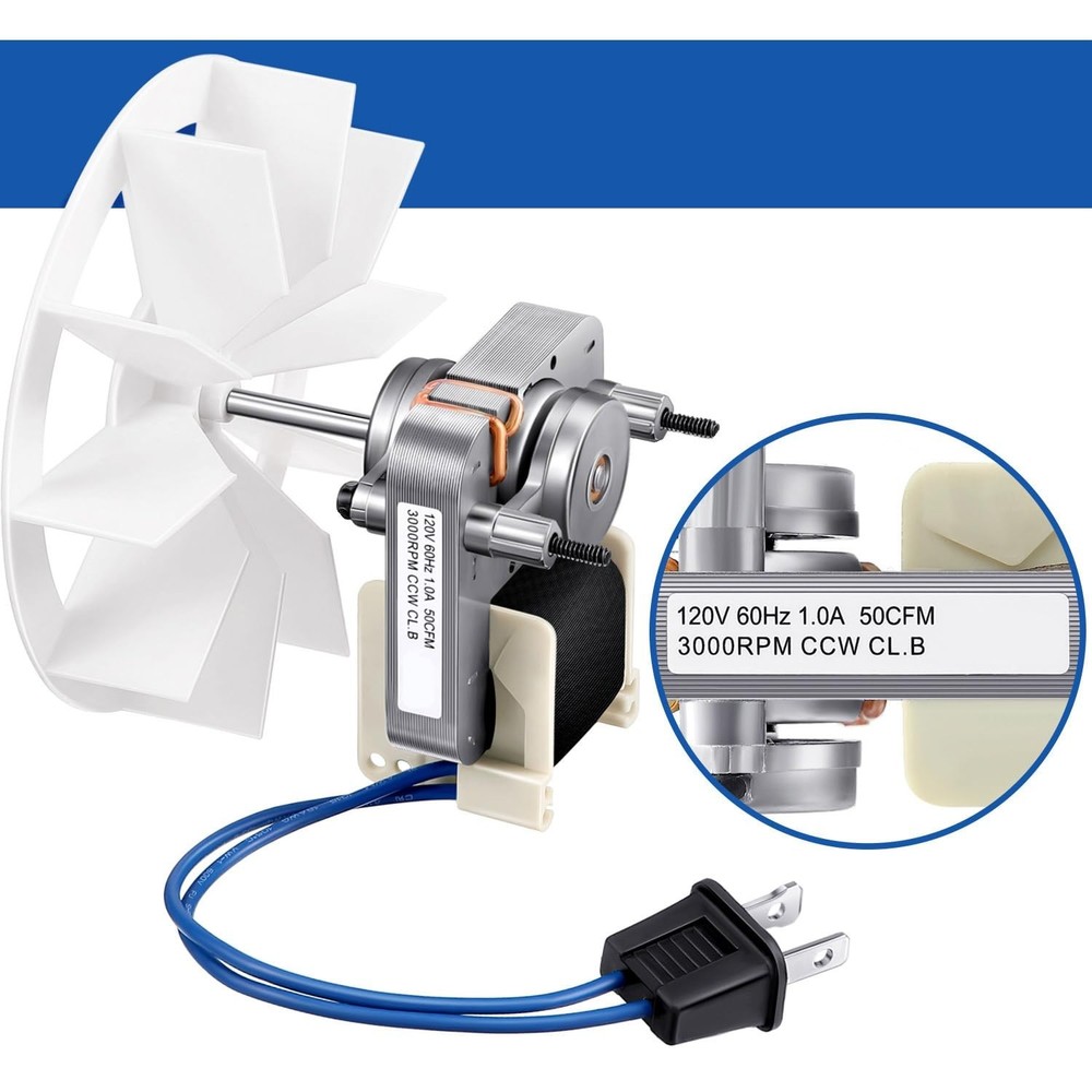 Replacement Bathroom Vent Fan Motor Kit - Easy Install for Nutone Broan Models