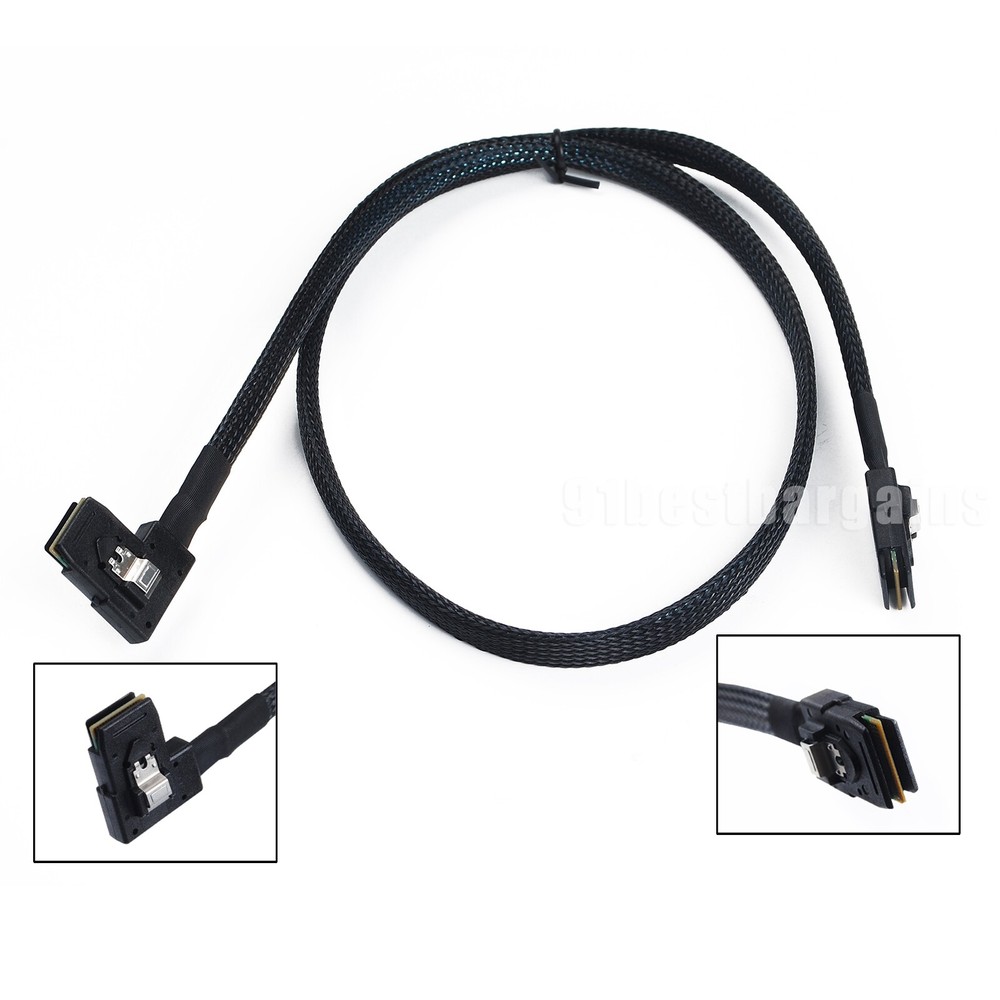 Slim Flat Right Angled Mini SAS 36pin SFF-8087 to 8087 Data Raid Cable 80cm