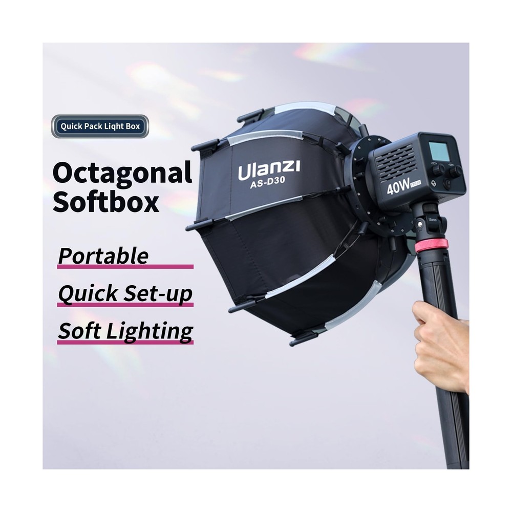 Ulanzi AS-D30 30cm Octagon Softbox Octagonal Speedlite, Studio Flash, Speedli...