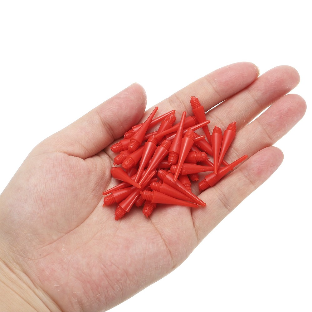 Plastic Dart Tips, 50 Pack 2BA Thread Soft Dart Tips, Red