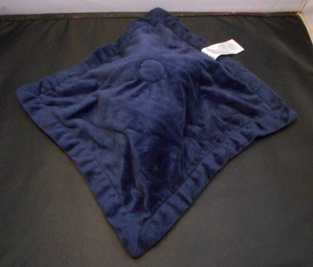 Carters Navy Blue Fish Baby Security Blanket w/ Aqua Blue Bubbles Nice-Clean