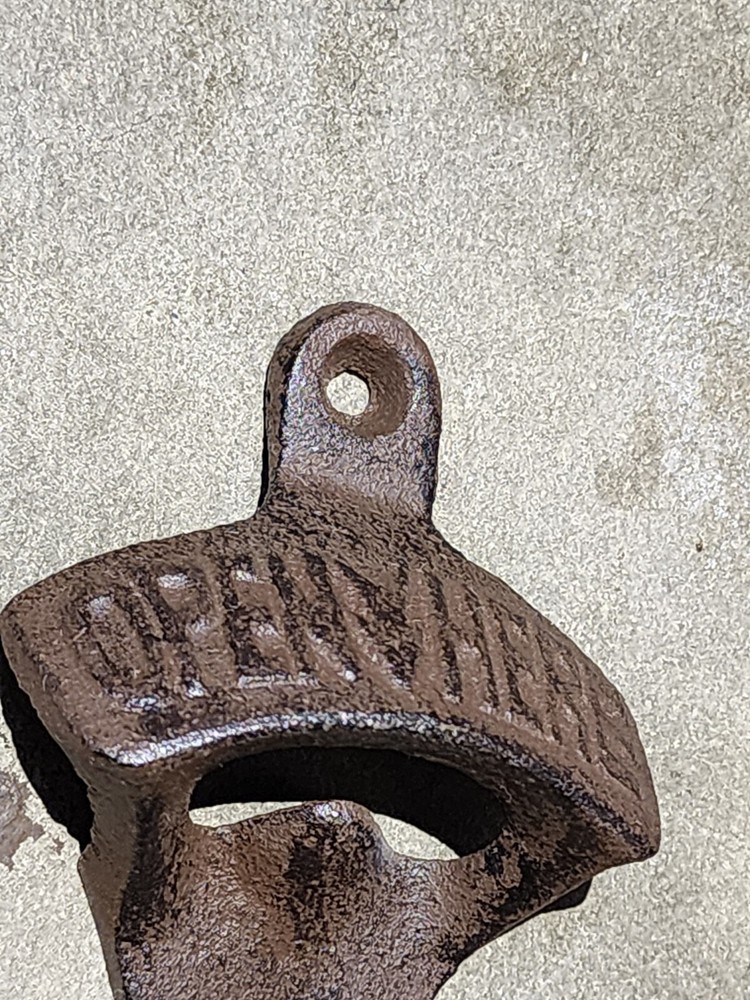 Cast Iron Wall Mounted Beer Bottle Opener "Open Here" 3" EACH