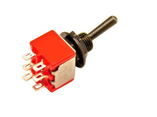 Switch Mini Toggle ON ON 2 way DPDT Black Tiaway