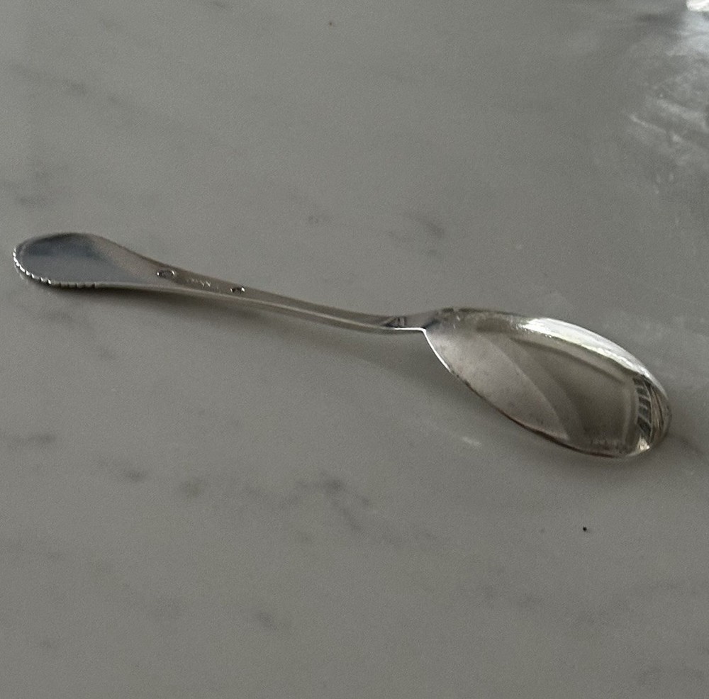 Silver Spoon Fan Tip Design Danish Denmark Approx 6” 830 Silver