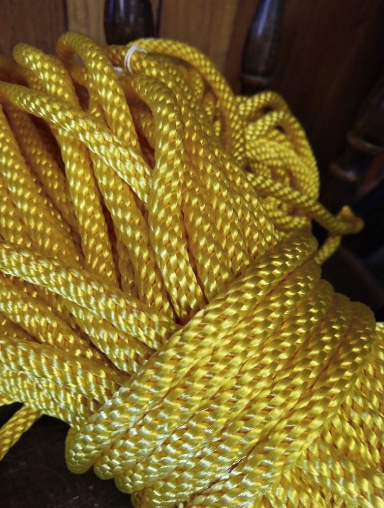 3/8” x 150 ft. Solid Braid Polyester Rope. Made in USA. Yellow