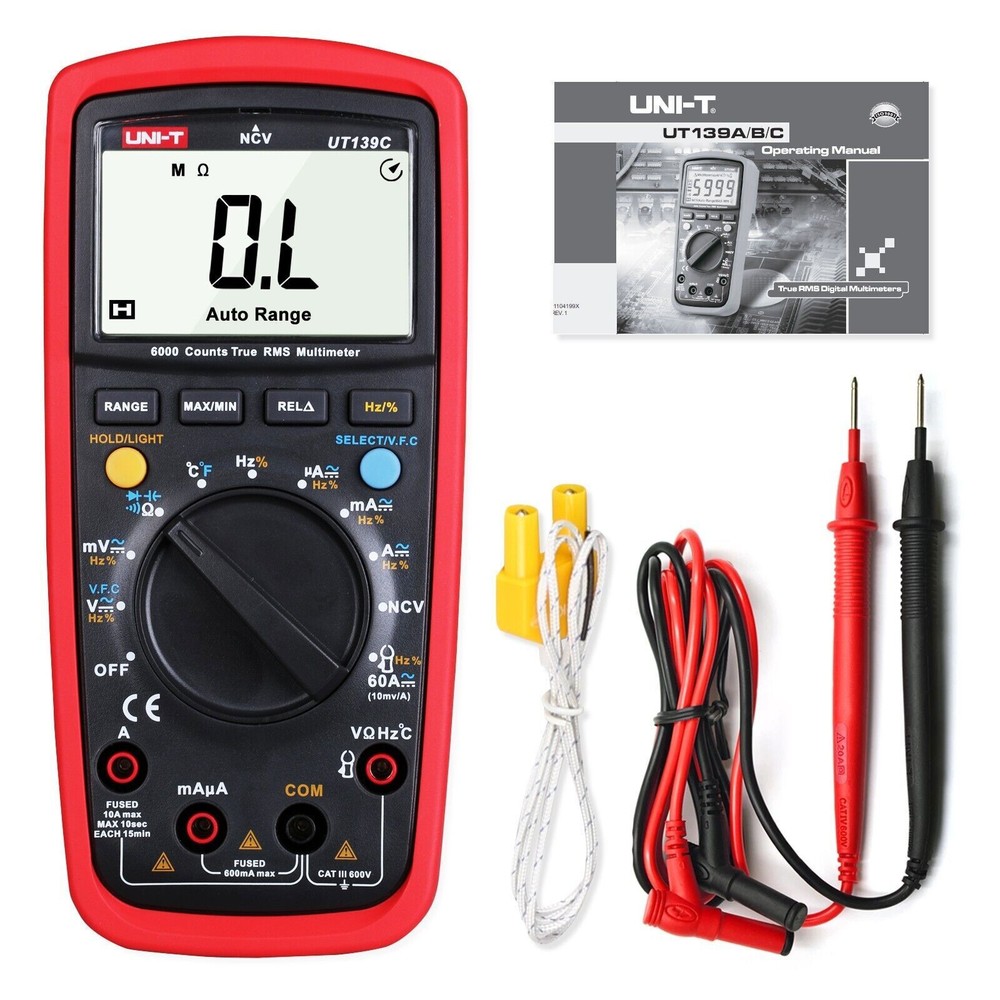 UNI-T UT139C True RMS Digital Multimeter Ammeter Auto/Manual Range Data Hold