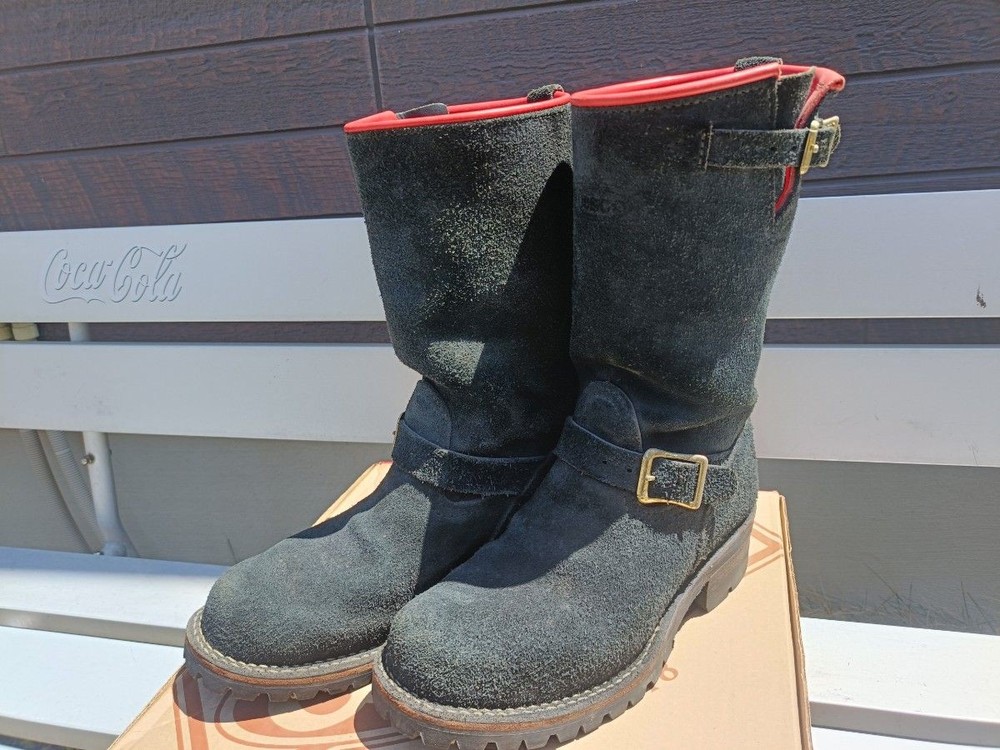 WESCO Boots Suede Black Boss Engineer Boots Size 8.5E