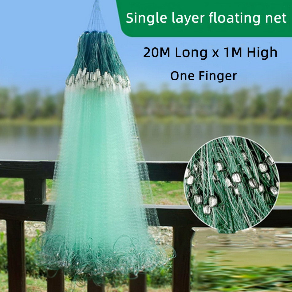 Fishing Net Length 20m Foldable Fishing Net Mesh Fish Single Layer Nylon Network