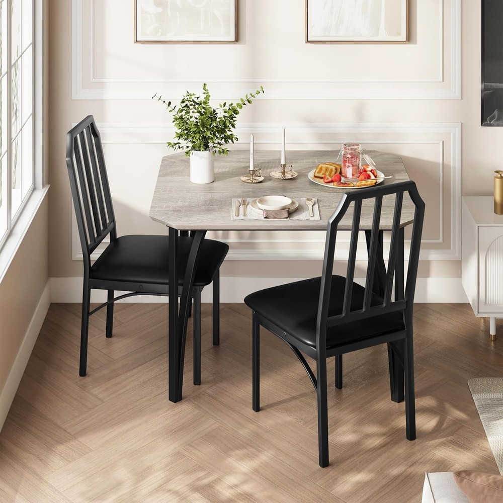 Dining Table Set 2 Kitchen Table Set of 2 W/ Upholstered Cushion Chairs Dining