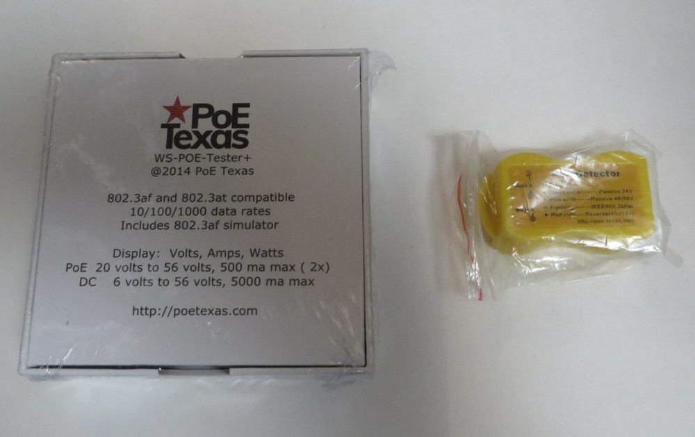 Gigabit inline PoE tester and detector (WS POE Tester+)
