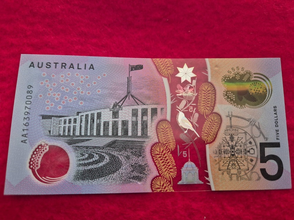 Australian 2016 $5 note first prefix  AA
